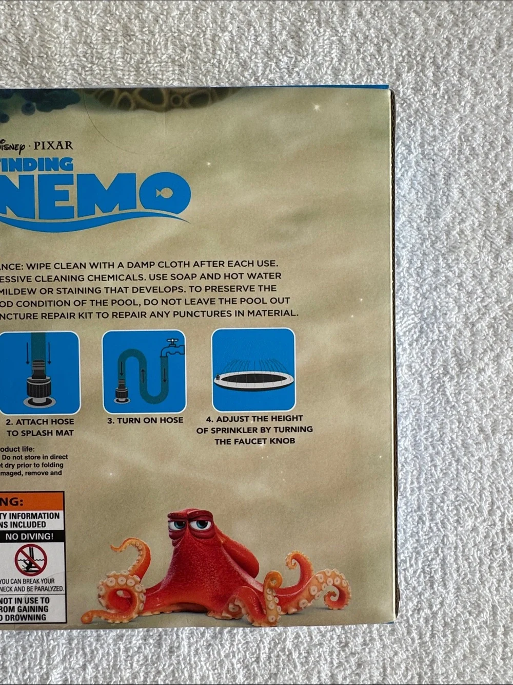 Disney Pixar Finding Nemo Orange Pet Sprinkler Splash Mat